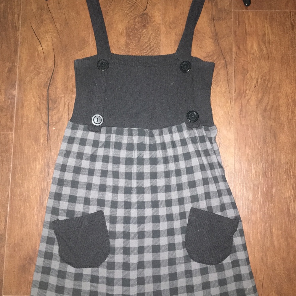 Gray Checkered Knit Top